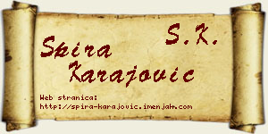 Spira Karajović vizit kartica